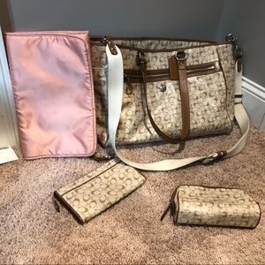 Coach Diaper Bag with Wallet and make up bag